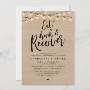 Convite Coma, beba e recupere, a manhã após o Brunch