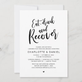 Convite Coma, beba e recupere, a manhã após o Brunch