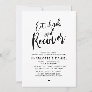 Convite Coma, beba e recupere, a manhã após o Brunch