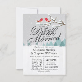 Convite Coma Beba e seja casado com o Casamento no inverno