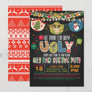 Convite Coma, beba e seja tonta - Máscara - Natal virtual