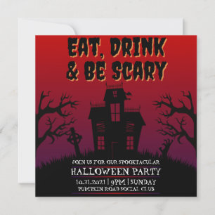 Convite Coma, Beba & Seja Assustador Halloween