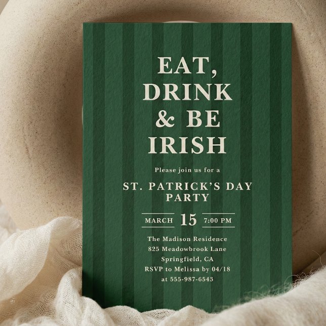 Convite Coma Beba Seja Irlandês Faixa da Festa de São Patr (Criador carregado)