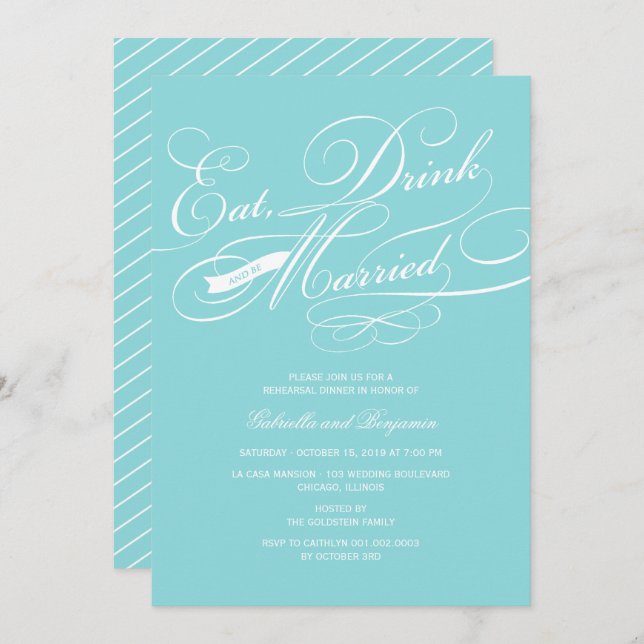Convite Coma Bebida E Esteja Casado Janto De Ensaio Convid (Frente/Verso)