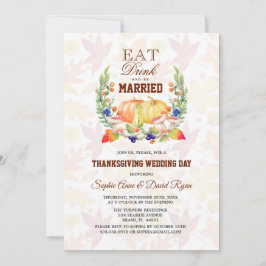 Convite Coma Bebida e seja casado com o casamento de Ação 