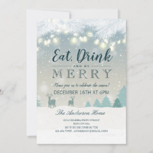 Convite Coma Bebida e seja feliz na festa de Natal