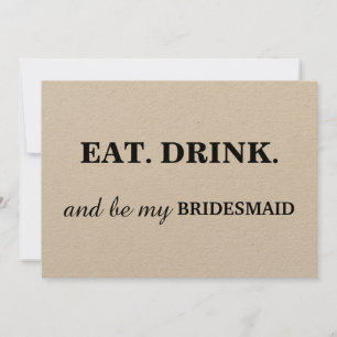 Convite COMA BEBIDA E seja o meu Kraft BRIDESMAID