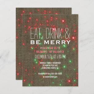 Convite Coma Bebida Seja Feliz Festa de Natal Russo