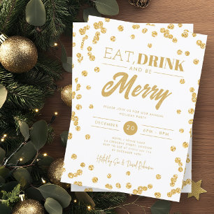 Convite Coma Bebida Tome Feliz Glam Glitter Xmas
