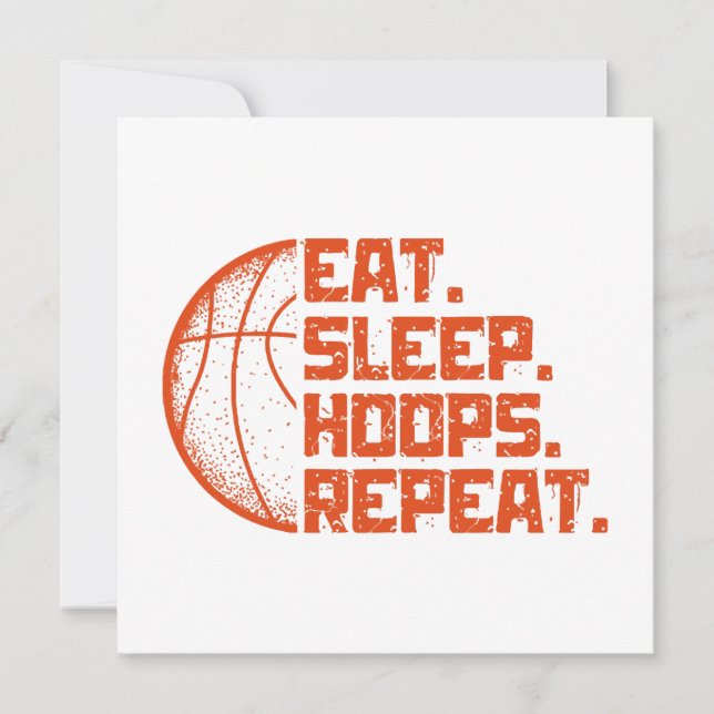 Convite Coma Dormir Hoops Repetir Cotações Engraçadas de B (Frente)
