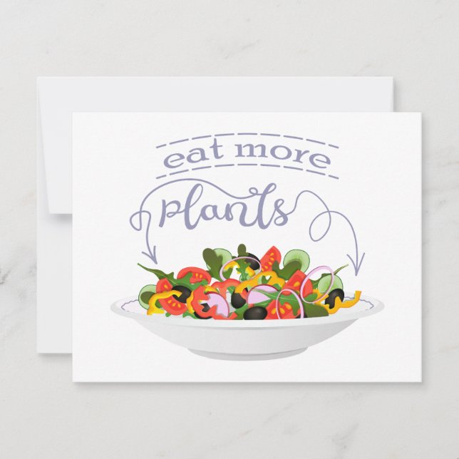 Convite Coma mais plantas com cartazes de motivação de sal (Frente)