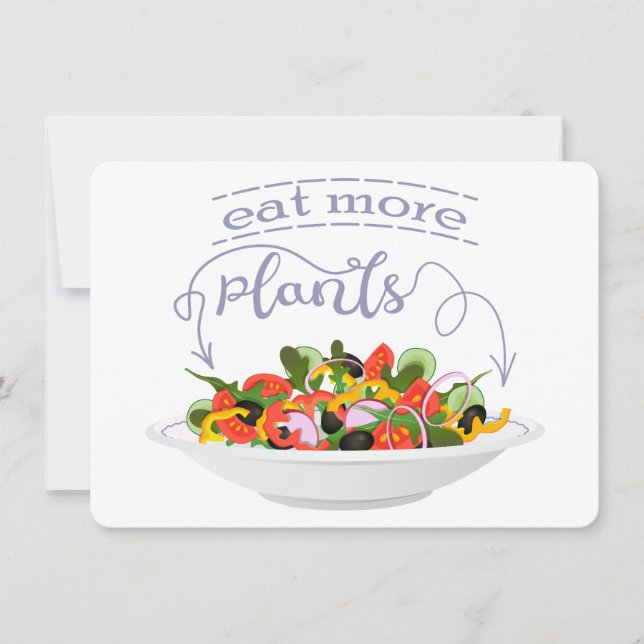 Convite Coma mais plantas com cartazes de motivação de sal (Frente)