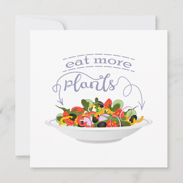 Convite Coma mais plantas com cartazes de motivação de sal (Frente)