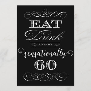 Convite Coma uma bebida e tenha uma Festa de aniversário d