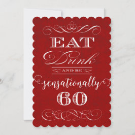 Convite Coma uma bebida e tenha uma Festa de aniversário d