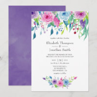 Combinação de cores Ultra Violeta Floral Aquarela