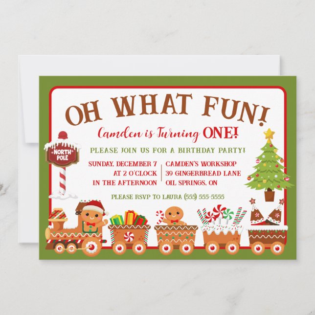 Convite Comboio Gingerpão, Que Divertido! Parte primeiro a (Frente)