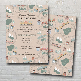 Convite Comboios coloridos giros no Aniversário de criança