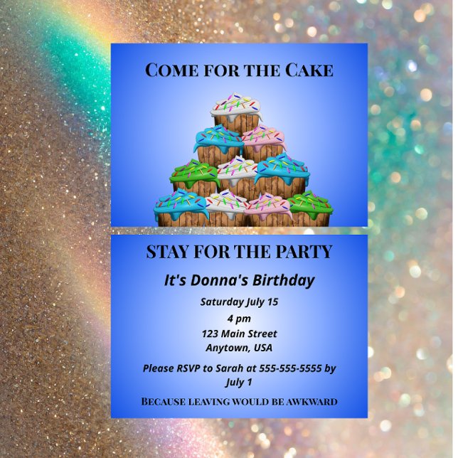 Convite Come for the Cake Stay Because leaving is Awkward  (Criador carregado)