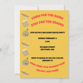 Convite Come for the Game, Stay for the snacks Invitation