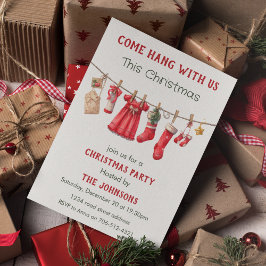 Convite Come Hang With Us Funny Christmas Party Invitation
