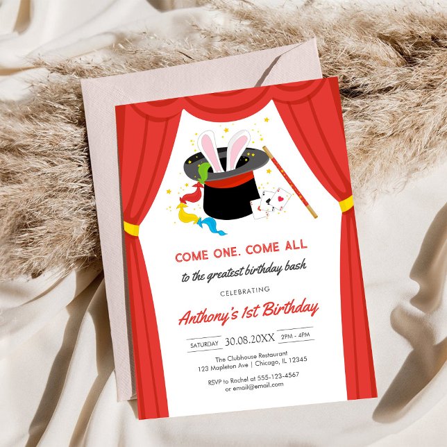 Convite Come One Come All Circus Boy Birthday Invitation (Criador carregado)