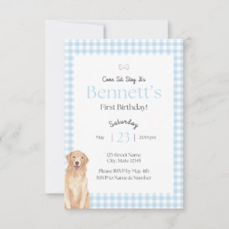 Convite Come Sit Stay Birthday Invitation