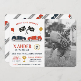 Convite Comece Seu Carro De Corrida De Motores Aniversário