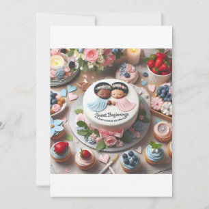 Convite "Começos Doce: Uma Celebração de Chá de fraldas"