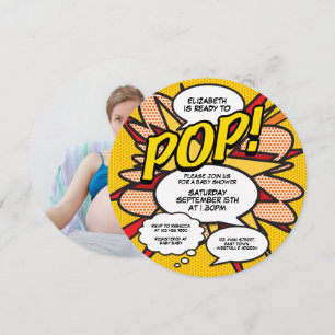 Convite Comédia retrô-retrô pronto para o Chá de frald