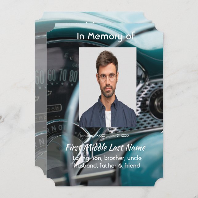 Convite Comemoração de veículos automóveis antigos (Frente/Verso)