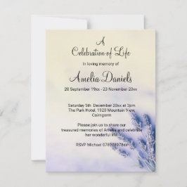 Convite Comemoração delicada da Lavanda da placa de vida