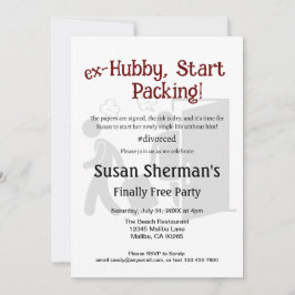 Convite Comemoração do Divorce Party Ex Hubby Início da Em