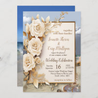 Comemorações de Praia com Flores Brancas e Pérolas