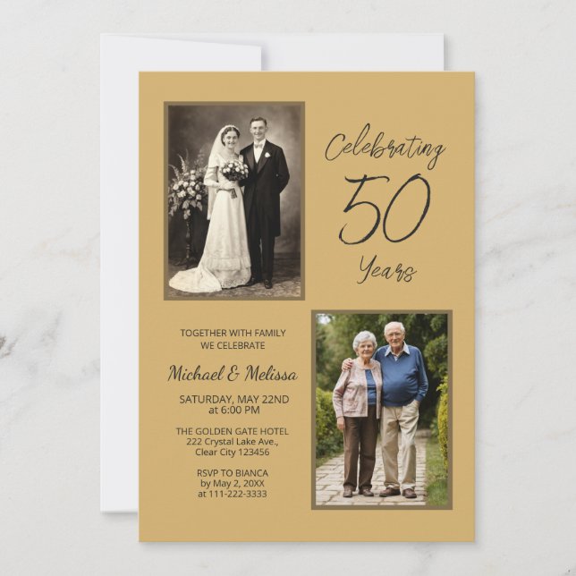 Convite Comemorando 50 Anos Bodas de Ouro (Frente)