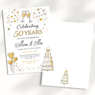 Convite Comemorando 50 Anos de Aniversário de Casamento
