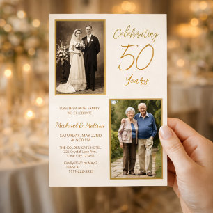 Convite Comemorando 50 Anos de Foto Aniversário