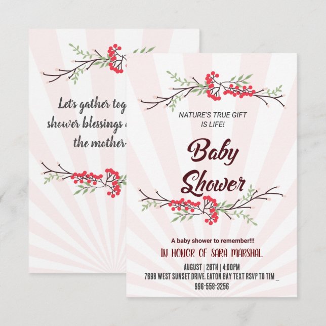 Convite Comemorando a Chegada do Seu Pequeno Milagre! (Frente/Verso)