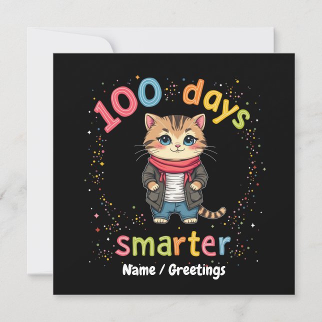 Convite Comemorar Ser Personalizável "100 Dias Mais Inteli (Frente)