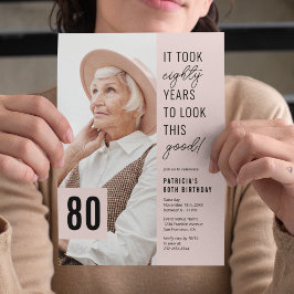 Convite Comemore 80 Anos com esta Foto de Aniversário