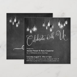Convite Comemore conosco Roteiro, Quadro Negro Luzes Ediso
