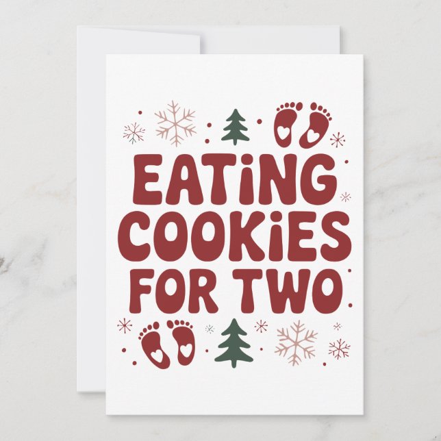 Convite Comendo Biscoitos Para Dois Natal Mãe Grávida (Frente)