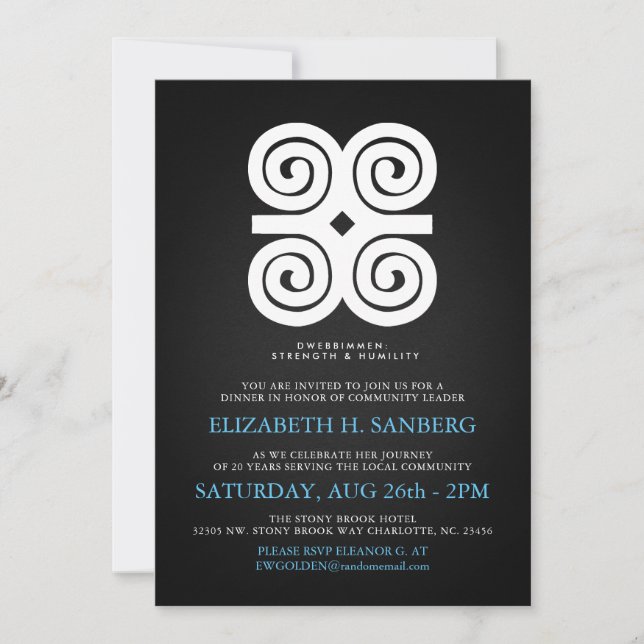 Convite Comensal do evento do tributo da humildade da (Frente)