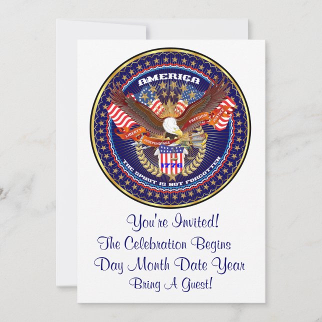 Convite Comentários do Artista de Vista Patriótica ou Vete (Frente)