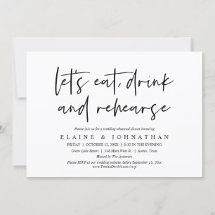 Convite Comer, Beber e ensaiar com vamos, Janto de ensaio