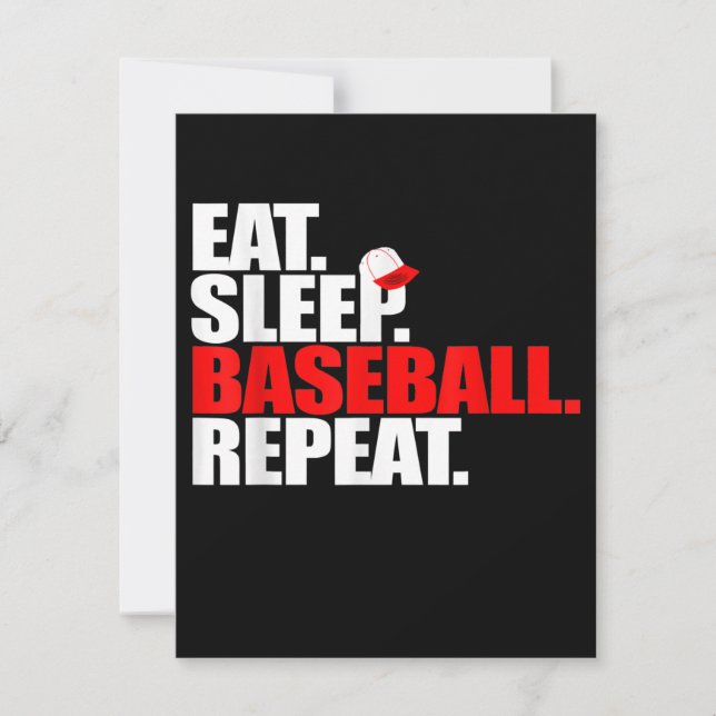 Convite Comer Dormir Beisebol Repetir Receptor Arremessado (Frente)