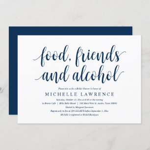 Convite Comida, amigos e álcool, Chá de panela moderno em