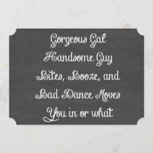 Convite Comida, Bebida E Dança Ruim Mexem O Quadro