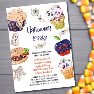 Convite Comida de Festa de Halloween e Diversão Espetacula