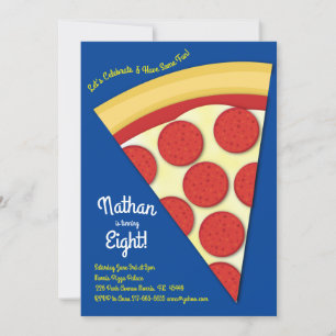Convite Comida de festas de Aniversário de criança Pizza